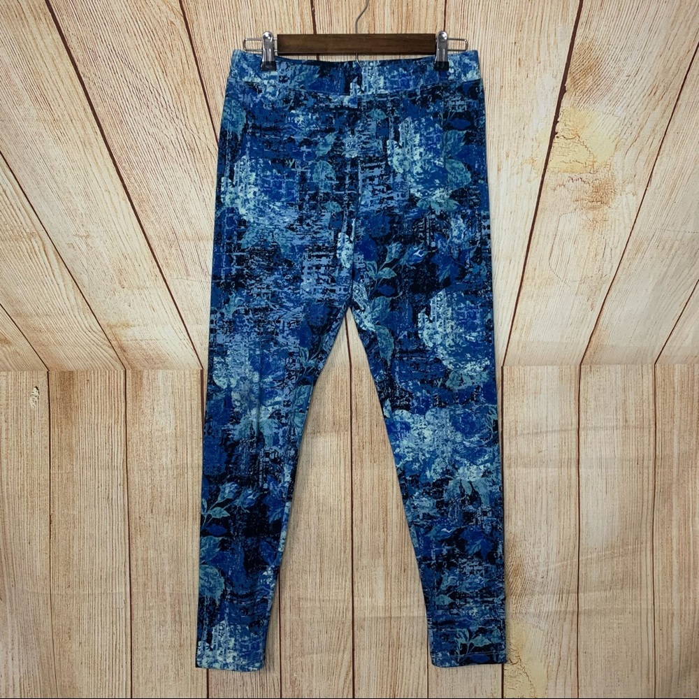 Soft Surroundings S Stretchy Comfy Blue Leggings Workout Gym Yoga - Picture 4 of 7